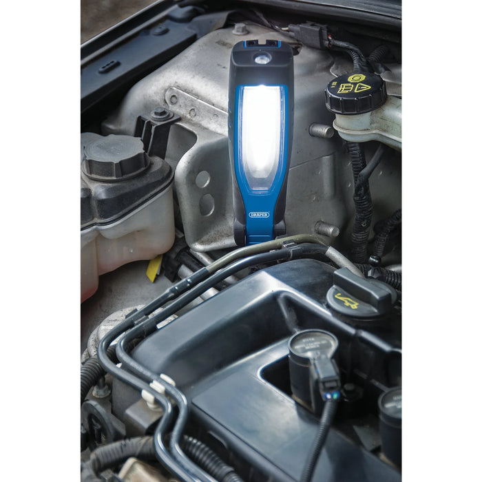 Draper COB/SMD LED Rechargeable Inspection Lamp, 7W, 700 Lumens, Blue, USB-C