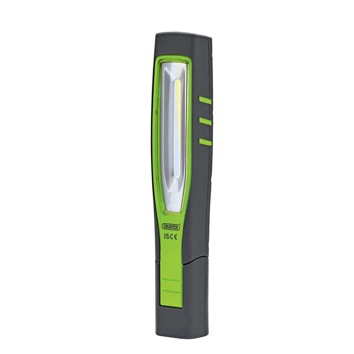 Draper COB/SMD LED Rechargeable Inspection Lamp, 7W, 700 Lumens, Green, 1 x USB