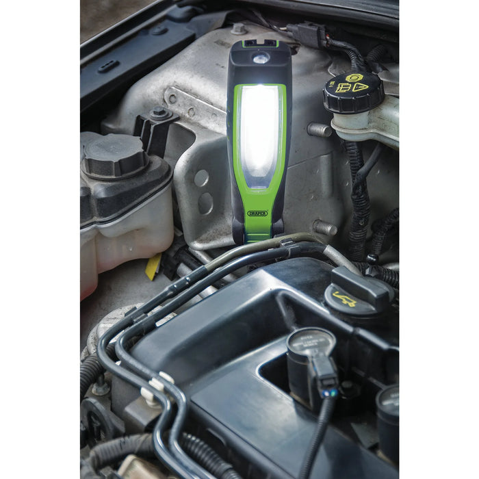 Draper COB/SMD LED Rechargeable Inspection Lamp, 7W, 700 Lumens, Green, 1 x USB