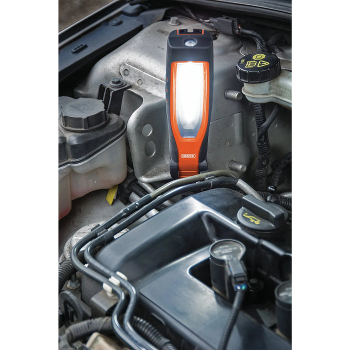 Draper COB/SMD LED Rechargeable Inspection Lamp, 7W, 700 Lumens, Orange, 1 x USB