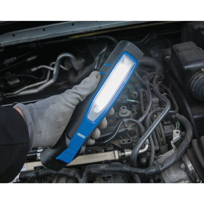 Draper COB/SMD LED Rechargeable Inspection Lamp, 7W, 700 Lumens, Blue, 1 x USB
