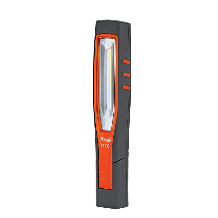 Draper COB/SMD LED Rechargeable Inspection Lamp, 10W, 1,000 Lumens, Orange,  1 x