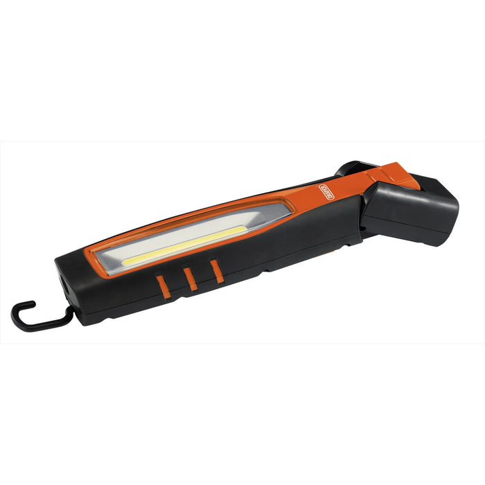 Draper COB/SMD LED Rechargeable Inspection Lamp, 10W, 1,000 Lumens, Orange,  1 x