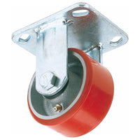 Draper Fixed Plate Fixing Heavy Duty Polyurethane Wheel, 100mm Diameter, S.W.L.