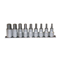 Teng Tools 1/2" Hex Bit Socket Clip Rail Set 9 Pieces