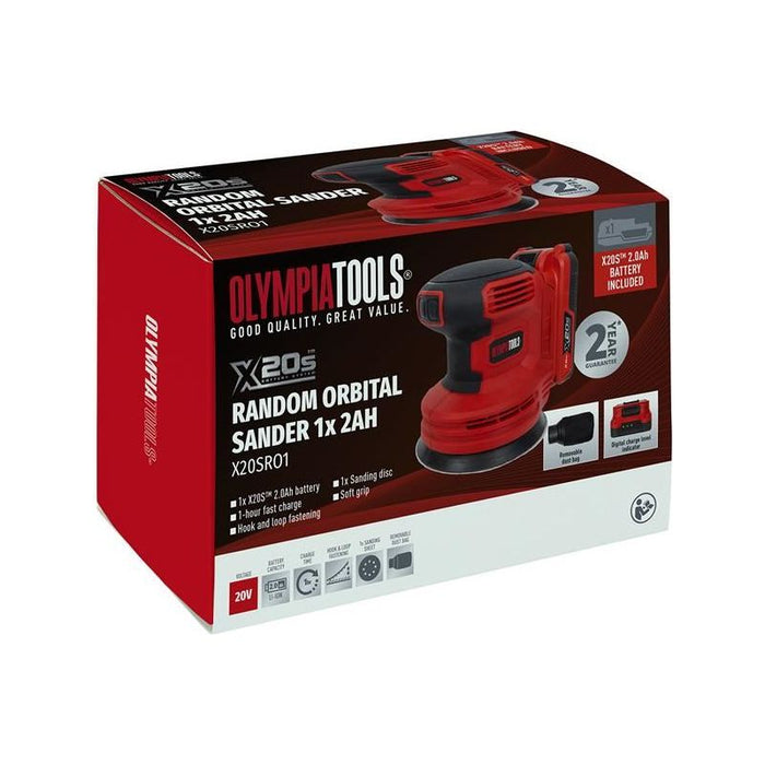 Olympia Power Tools X20S™ Random Orbital Sander 20V 1 x 2.0Ah Li-ion Olympia Power Tools - Town Tools