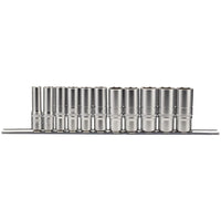 Draper Imperial Deep Socket Set on a Metal Rail, 3/8" Sq. Dr. (11 Piece) 16495