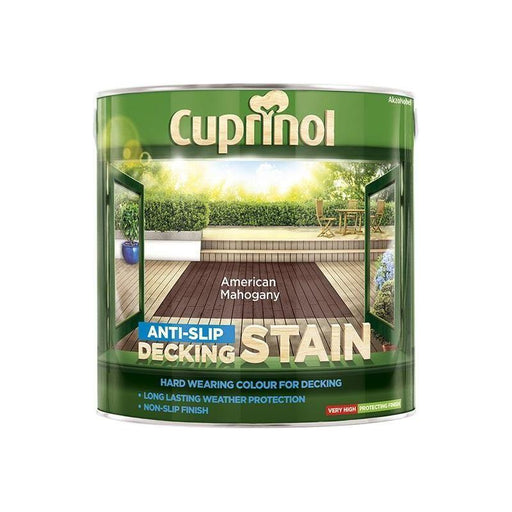 Cuprinol Anti-Slip Decking Stain American Mahogany 2.5 litre Cuprinol - Town Tools