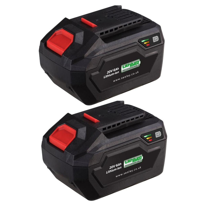 Sealey SV20 Series Power Tool Battery 20V 6Ah - Pack of 2 BK06 Sealey - Town Tools 