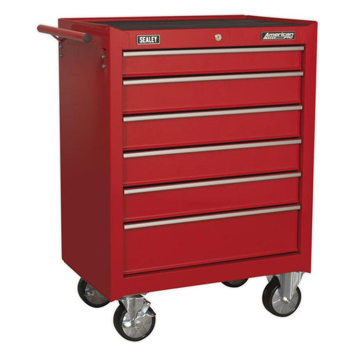 Sealey Rollcab 6 Drawer with Ball-Bearing Slides Red AP226 Sealey - Town Tools 