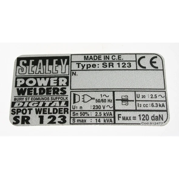 Label (sealey sr123)