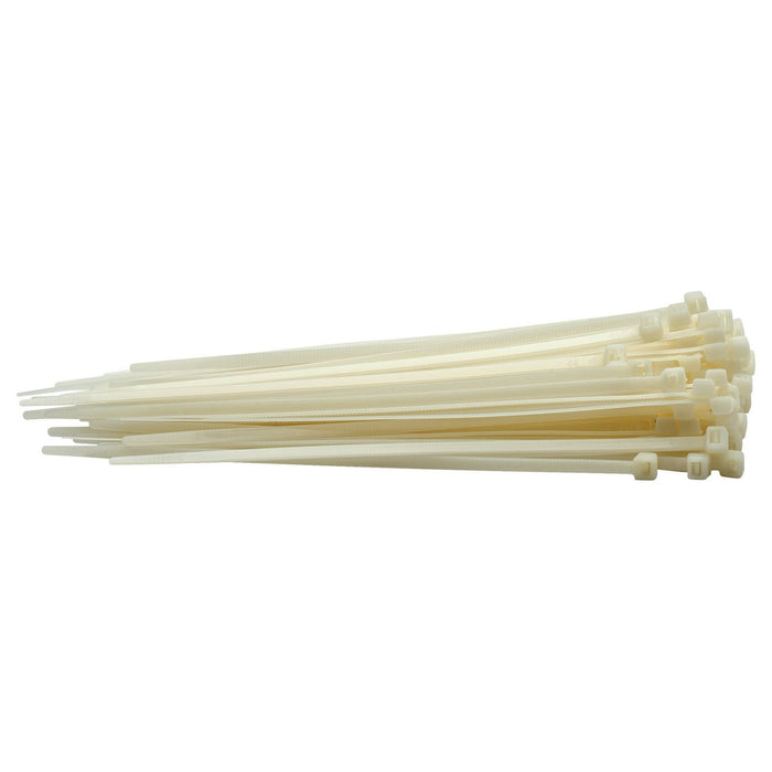 Draper Cable Ties, 4.8 x 200mm, White (Pack of 100) 70394 Draper - Town Tools 