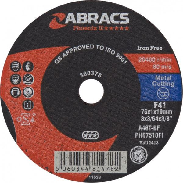 Van Line Abracs Phoenix Ii Flat Cutting Disc 75 X 1.0 X 10mm Van Line - Town Tools 