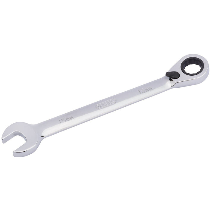 Draper HI-TORQ Metric Reversible Ratcheting Combination Spanner, 15mm Draper - Town Tools 