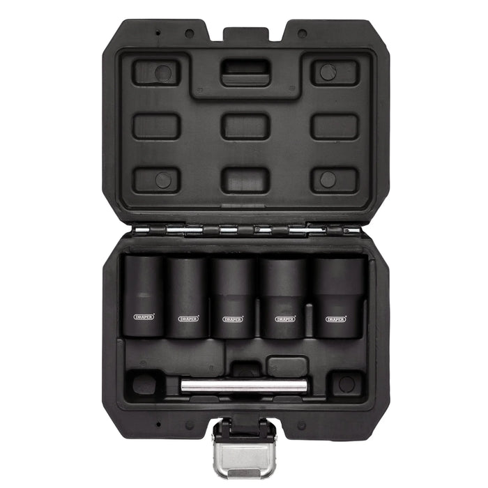 Draper Impact Wheel Nut Socket Set, 1/2" Sq. Dr. (6 Piece) - LWNS6-B