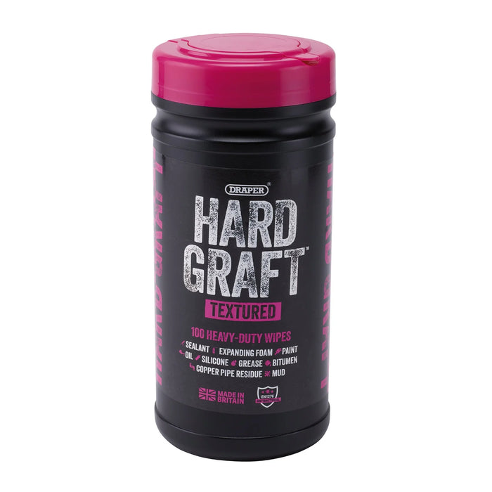 Draper Hard Graft Multipurpose Textured Wipes (Tub of 100) - HGW-TE100