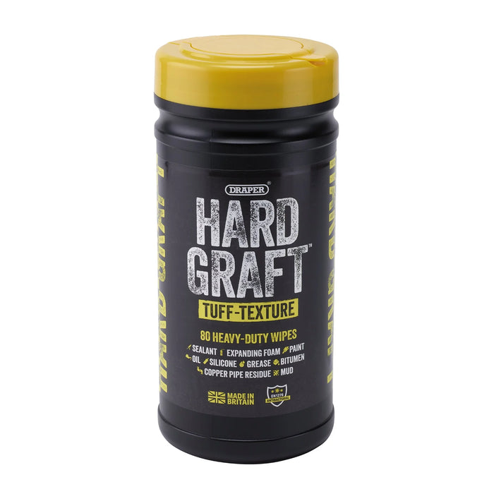 Draper Hard Graft Multipurpose Tuff-Texture Wipes (Tub of 80) - HGW-TU80