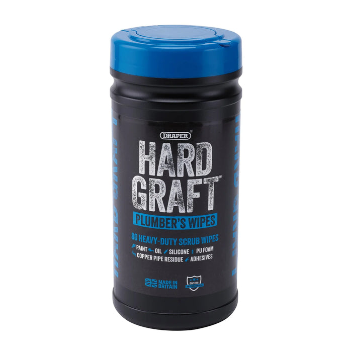 Draper Hard Graft Plumbers Wipes (Tub of 80) - HGW-PL80