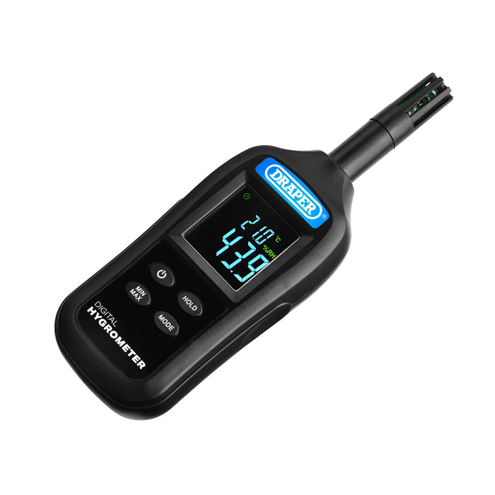 Draper Handheld Digital Hygrometer - Humidity and Temperature Meter, 0-100% RH