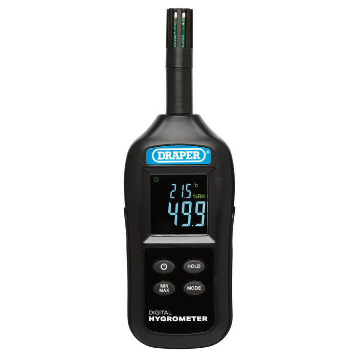 Draper Handheld Digital Hygrometer - Humidity and Temperature Meter, 0-100% RH
