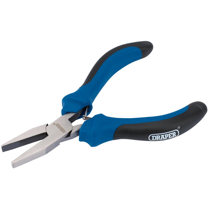 Draper Soft Grip Flat Nose Mini Pliers, 115mm - MPFNSG