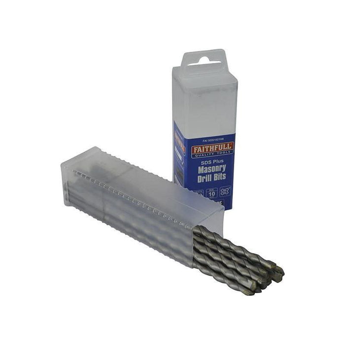Faithfull SDS Plus Drill Bit 10mm OL: 210mm WL: 150mm Bulk 10 Faithfull - Town Tools