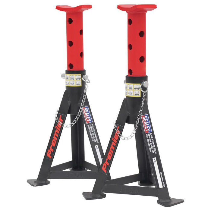 Sealey AXLe Stands (Pair) 3 Tonne Capacity per Stand Red AS3R