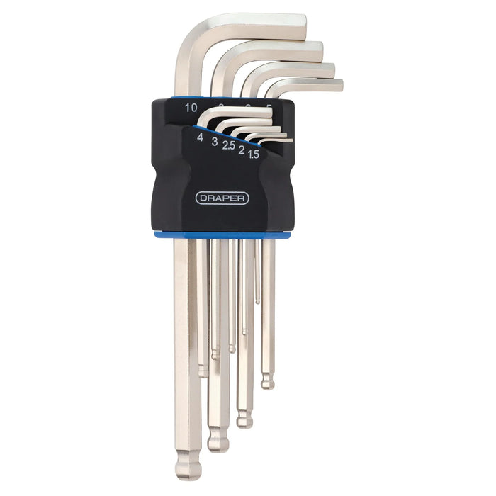 Draper Metric Long Arm Ball End Hex Key Set (9 Piece) - LBEHK9