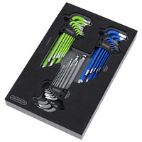 Draper TX-STAR®, Imperial & Metric Ball End Hex Key Sets (27 Piece) - HKSE27