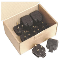 Sealey Black 13A heavy-Duty Plug Pack of 10 PL/13/3
