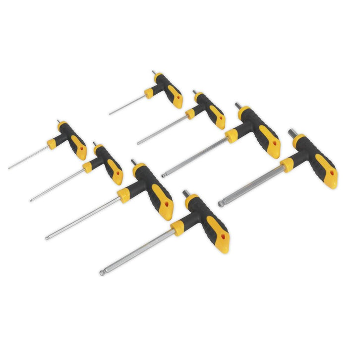 Sealey T-Handle Ball-End Hex Key Set 8pc S01069 Siegen by Sealey - Town Tools 