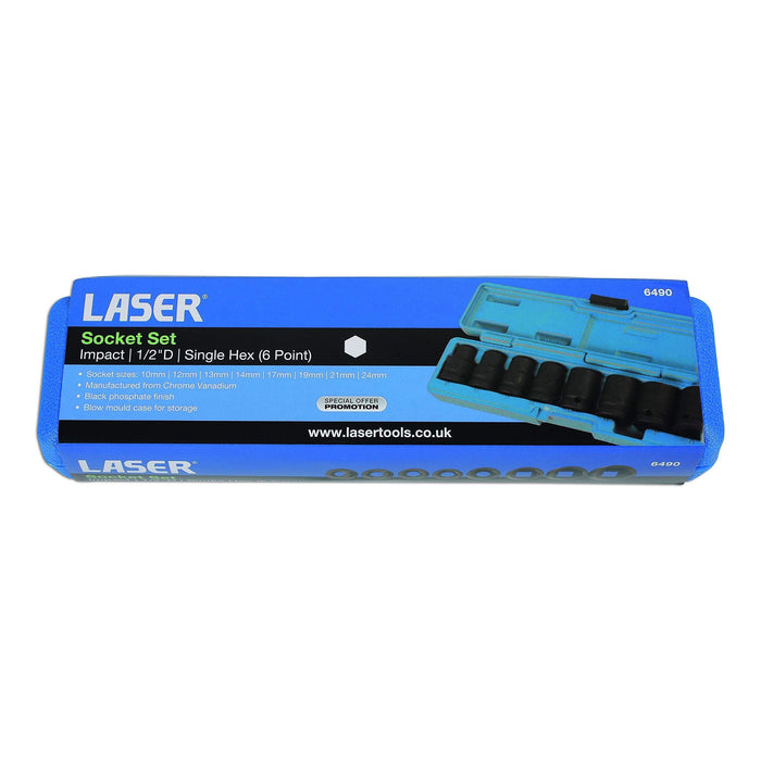 Laser Impact Socket Set 1/2"D 8pc 6490 Laser - Town Tools 