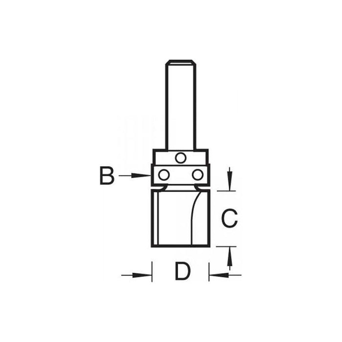 Trend 46/92 x 1/4 TCT 90° Shank Mounted Template Profiler 15.9 x 19.1mm Trend - Town Tools