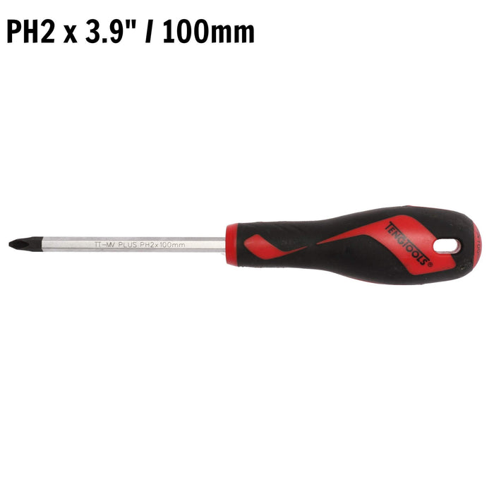 Teng Tools PH Screwdriver PH2 x 100mm L Hex Shaft Teng Tools - Town Tools 