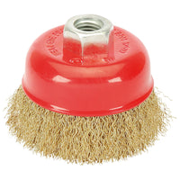 Draper Brassed Steel Crimped Wire Cup Brush, 75mm, M14 41444