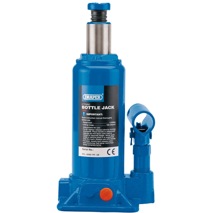 Draper Hydraulic Bottle Jack, 2-6Tonne