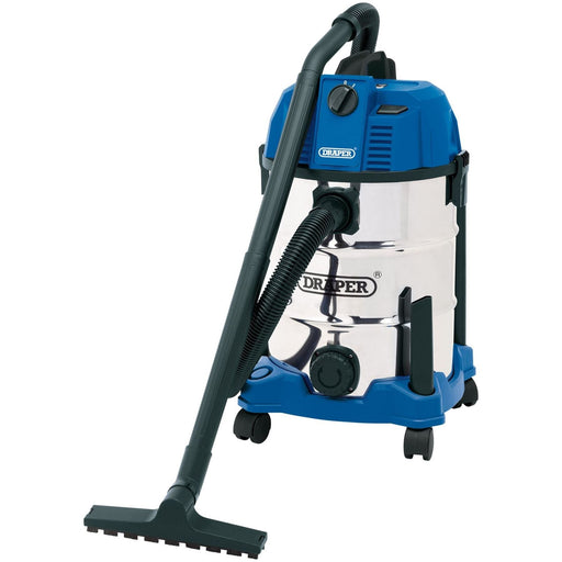 Draper Wet and Dry Vacuum Cleaner with Stainless Steel Tank, 30L, 1600W 20523 Draper - Town Tools 