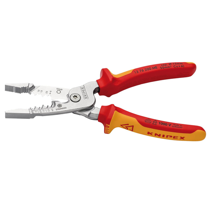 KNIPEX 13 76 200 ME VDE Wire Stripper with Multi-Component Grips, 200mm