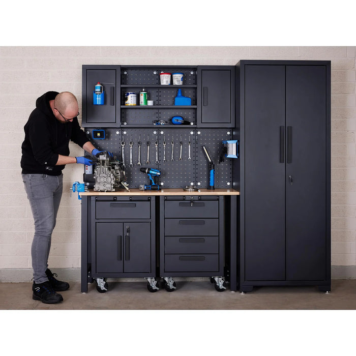 Draper Single Garage Workstation with Roller Cabinets - MS100