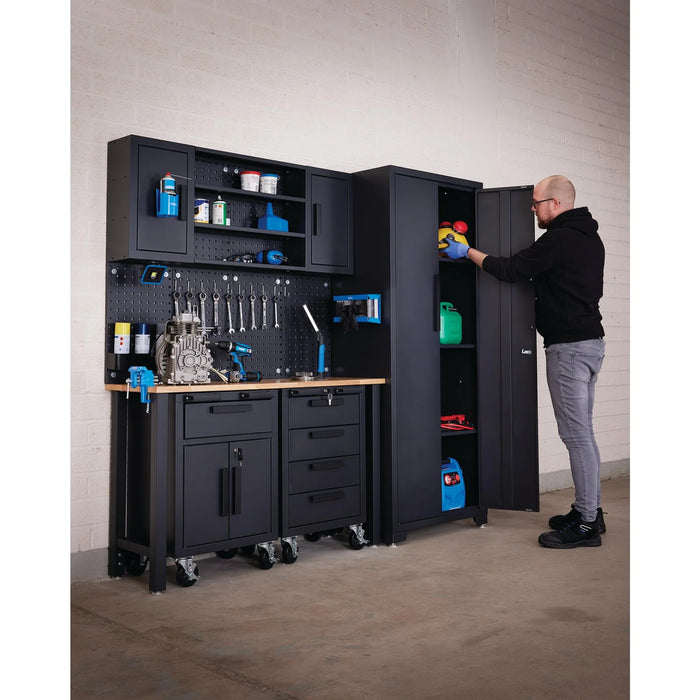 Draper Single Garage Workstation with Roller Cabinets - MS100