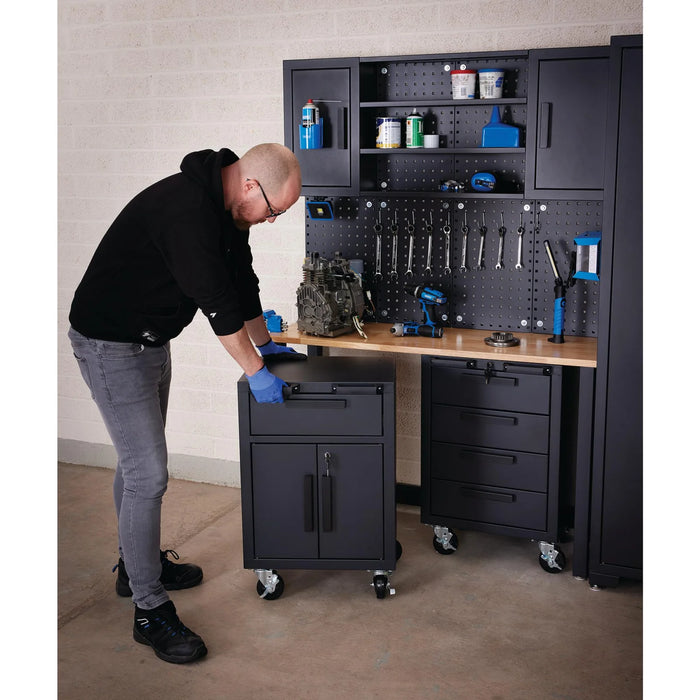 Draper Single Garage Workstation with Roller Cabinets - MS100