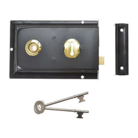 Yale Locks P334 Rim Lock Black Finish 156 x 104mm Visi