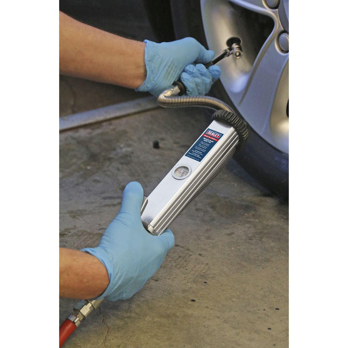 Sealey Tyre Inflator Long Type with Twin Push-On Connector SA39 Sealey - Town Tools 