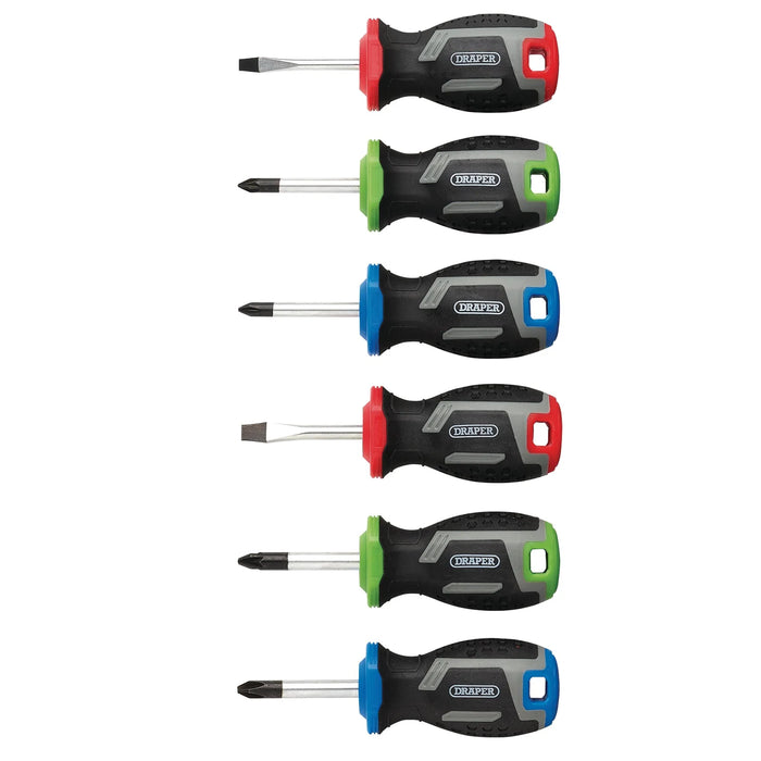 Draper Stubby Soft Grip Screwdriver Set (6 Piece) - 200/S2