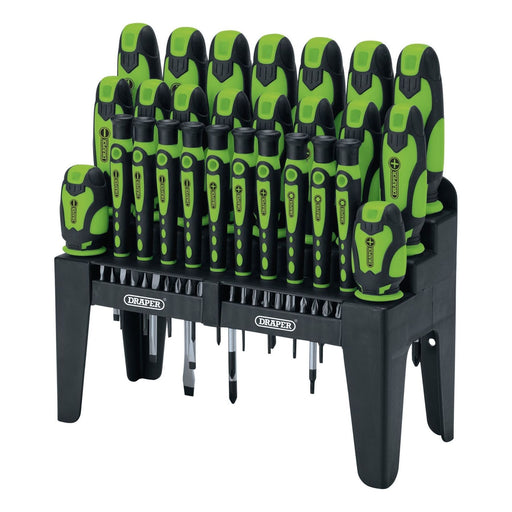 Draper Soft Grip Screwdriver and Bit Set, Green (47 Piece) 16760 Draper - Town Tools 