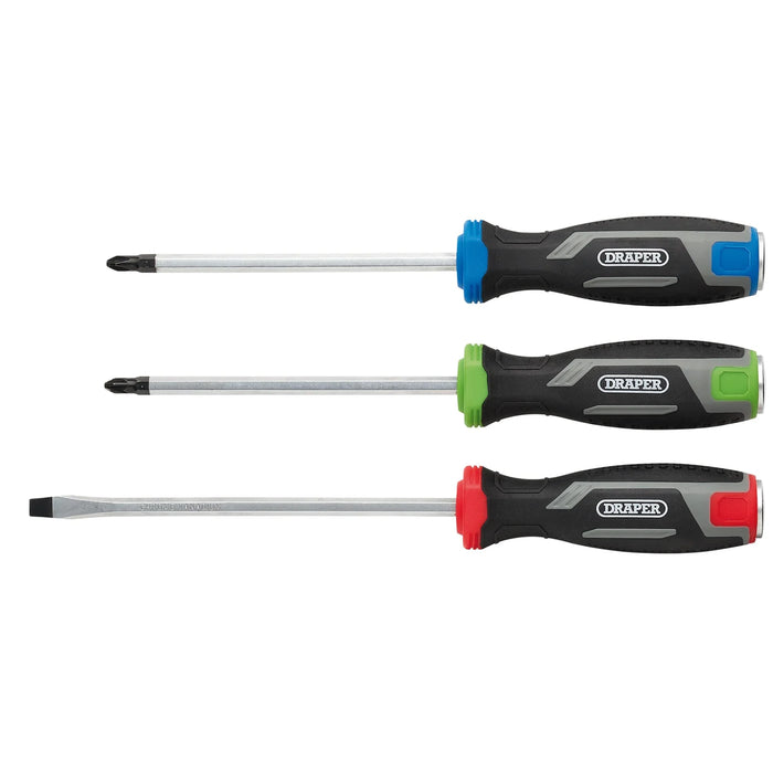 Draper Pound Thru Soft Grip Screwdriver Set (3 Piece) - 210/S1