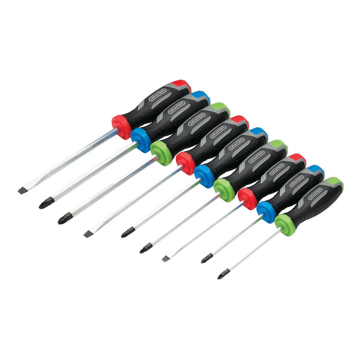 Draper Pound Thru Soft Grip Screwdriver Set (9 Piece) - 210/S2