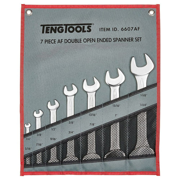 Teng Tools Double Open Ended Spanner Set AF Tool Roll 7 Pieces Teng Tools - Town Tools 