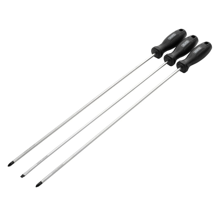 Draper Long Reach Hard Grip Screwdriver Set (3 Piece) - 220/S1