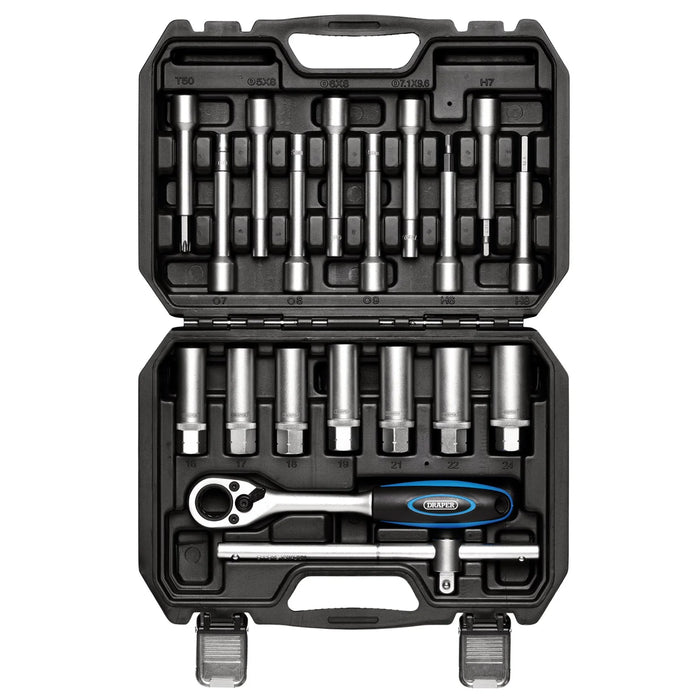 Draper Shock Absorber Strut Nut Kit, 1/2" Sq. Dr. (19 Piece) - ABANK-19 Piece
